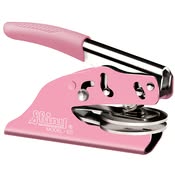 Shiny SLES Standard 1-5/8" Diameter Pocket Seal Embosser, Pink